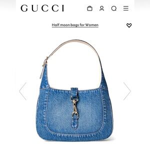 Gucci Jackie Small Shoulder Bag Blue Denim 2024 NEW